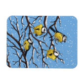 Blauzungenvögel im Winter Magnet (Horizontal)