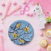 Blauzungenvögel im Winter Pappteller (Party)