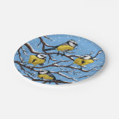 Blauzungenvögel im Winter Pappteller (Schrägansicht)