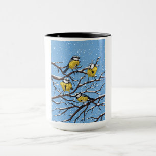 Blauzungenvögel im Winter Tasse