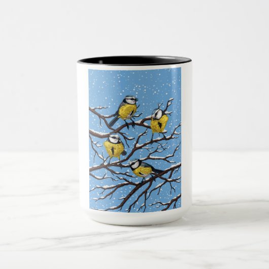 Blauzungenvögel im Winter Tasse (Zentrum)