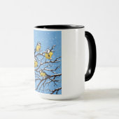 Blauzungenvögel im Winter Tasse (VorderseiteRechts)