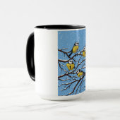 Blauzungenvögel im Winter Tasse (Vorderseite Links)