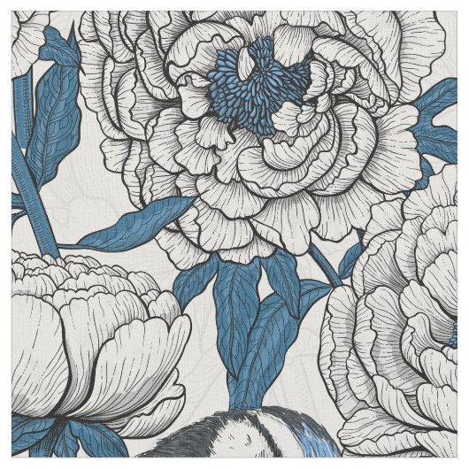 Blauzungenvögel Stoff (Nahaufnahme)