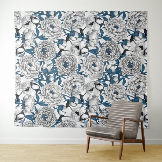 Blauzungenvögel Wandteppich (Beispiel (Horizontal))