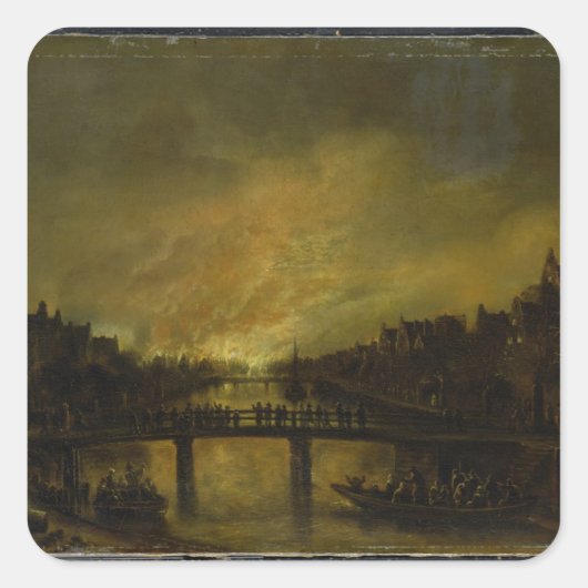 Blaze in Amsterdam Quadratischer Aufkleber (Vorderseite)