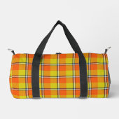 Blaze Orange and Bird Flower Plaid Duffle Bag (Vorderseite)