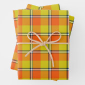 Blaze Orange and Bird Flower Plaid Geschenkpapier Set (Beispiel)