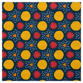 BLAZE - Primäre geometrische Kid-Formen auf blau Stoff