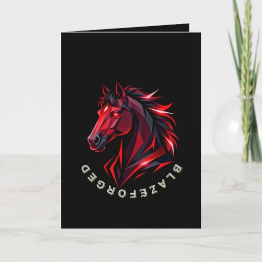 BlazeForge Roter Pferd Grußkarte Karte (Vorderseite)