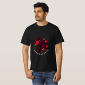 Blazeforge | Rotes geometrisches Pferd T-Shirt (Vorne ganz)