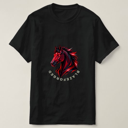 Blazeforge | Rotes geometrisches Pferd T-Shirt (Design vorne)