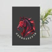 BlazeForge Rotes Pferd Einladung (Stehend Vorderseite)
