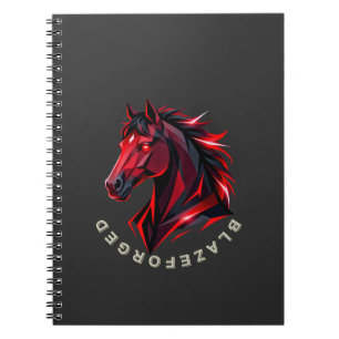 BlazeForge Rotes Pferd Spiralnotizbuch Notizblock