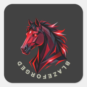 BlazeForge Rotes Pferd Sticker