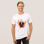 Blazing 8 Ball - Fiery Pool Ball Illustration Tri-Blend Shirt (Vorderseite voll)