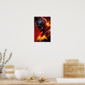 Blazing Bat Hero Digital Art Poster (Küche)