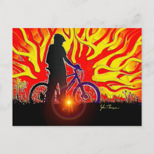Blazing Bike Ride Post Card Postkarte