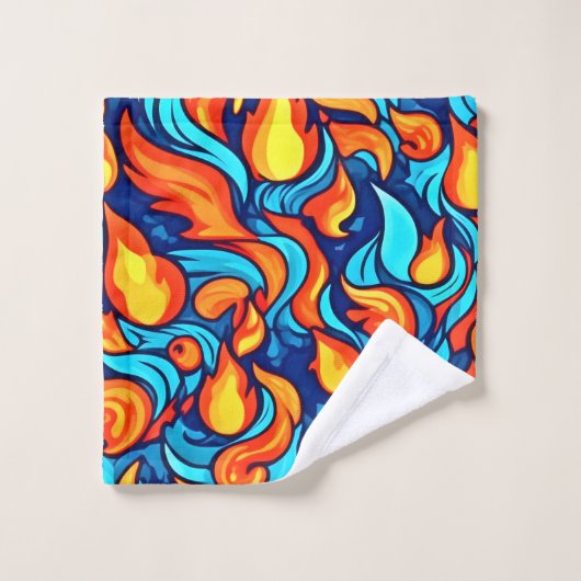 Blazing Blue Abstrakt Badhandtuch Set (Waschlappen)