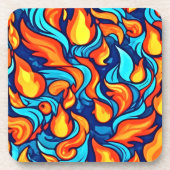 Blazing Blue Abstrakt Getränkeuntersetzer (Vorderseite)