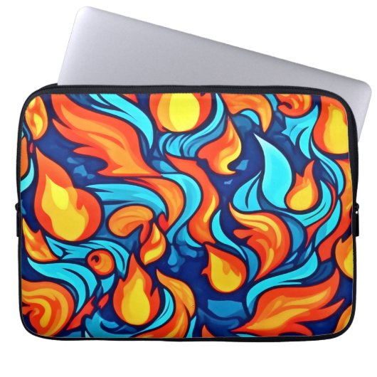 Blazing Blue Abstrakt Laptopschutzhülle (Vorderseite)