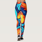 Blazing Blue Abstrakt Leggings (Rückseite)