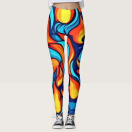 Blazing Blue Abstrakt Leggings
