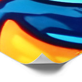 Blazing Blue Abstrakt Poster (Ecke)