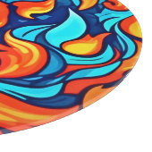 Blazing Blue Abstrakt Schneidebrett (Ecke)