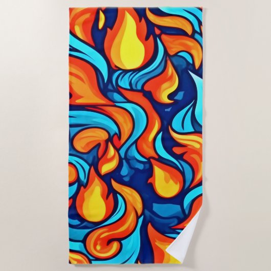 Blazing Blue Abstrakt Strandtuch (Vorderseite)