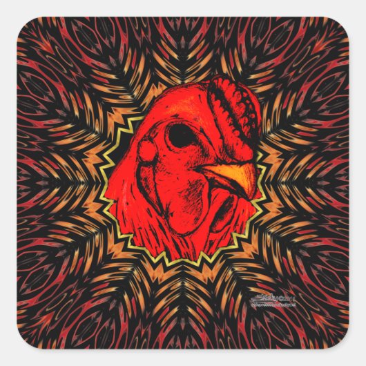 Blazing Brahma Quadratischer Aufkleber (Vorderseite)