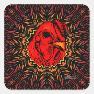 Blazing Brahma Quadratischer Aufkleber