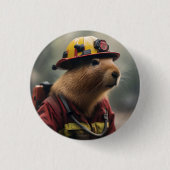 "Blazing Bravery: The Firefight Capybara" Button (Vorderseite)