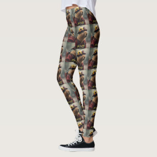"Blazing Bravery: The Firefight Capybara" Leggings