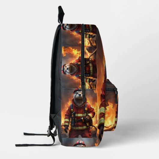 **"Blazing Brawn: The Otter Firefighter"*** Bedruckter Rucksack (Links)