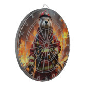 **"Blazing Brawn: The Otter Firefighter"*** Dartscheibe (Vorderseite Links)