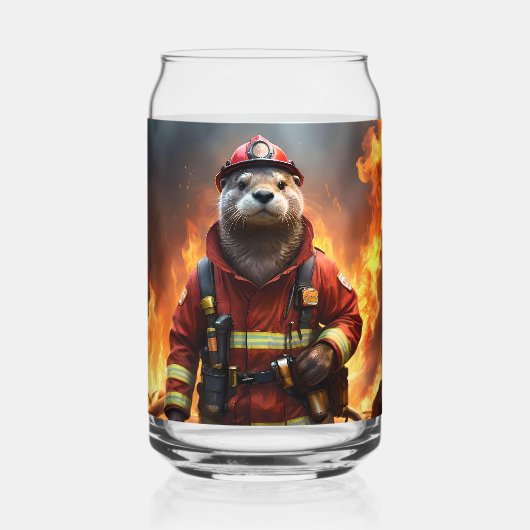 **"Blazing Brawn: The Otter Firefighter"*** Dosenglas (Vorderseite)