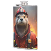 **"Blazing Brawn: The Otter Firefighter"*** Flachmann (Links)