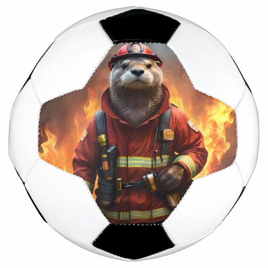 **"Blazing Brawn: The Otter Firefighter"*** Fußball (Vorderseite)
