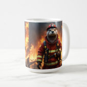 **"Blazing Brawn: The Otter Firefighter"*** Kaffeetasse (VorderseiteRechts)