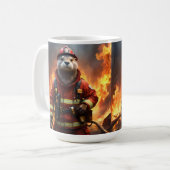 **"Blazing Brawn: The Otter Firefighter"*** Kaffeetasse (Vorderseite Links)