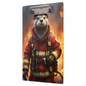 **"Blazing Brawn: The Otter Firefighter"*** Klemmbrett (Links)