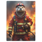 **"Blazing Brawn: The Otter Firefighter"*** Klemmbrett (Rückseite)