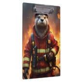 **"Blazing Brawn: The Otter Firefighter"*** Klemmbrett (Rechts)