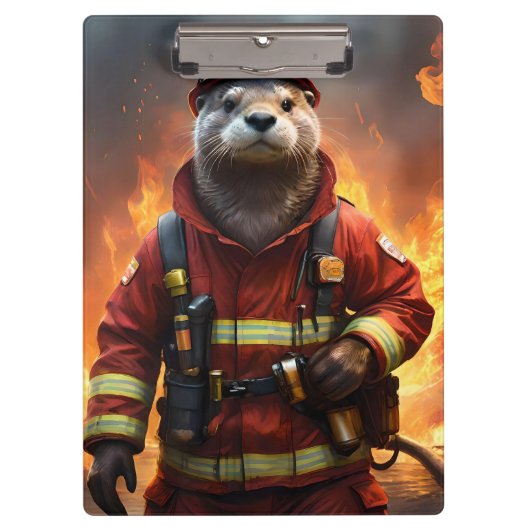 **"Blazing Brawn: The Otter Firefighter"*** Klemmbrett (Vorderseite)