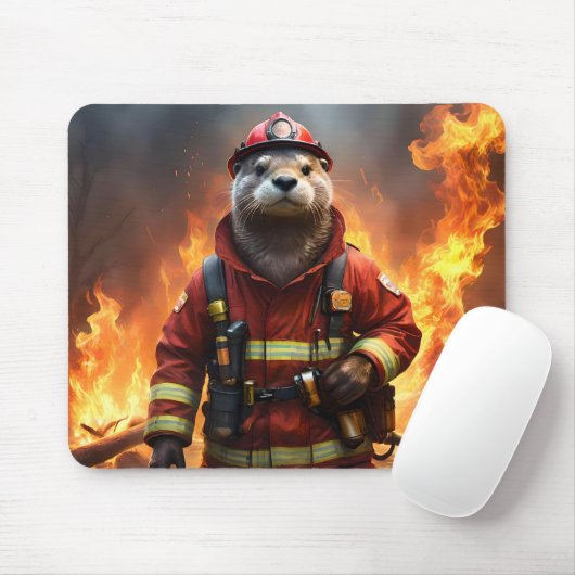 **"Blazing Brawn: The Otter Firefighter"*** Mousepad (Mit Mouse)