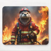 **"Blazing Brawn: The Otter Firefighter"*** Mousepad (Vorne)