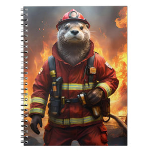 **"Blazing Brawn: The Otter Firefighter"*** Notizblock