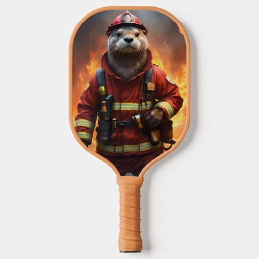 **"Blazing Brawn: The Otter Firefighter"*** Pickleball Schläger (Vorderseite)