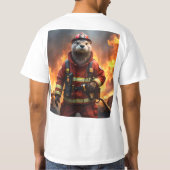 **"Blazing Brawn: The Otter Firefighter"*** T-Shirt (Rückseite)